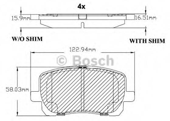 BOSCH F03B150105 Комплект тормозных колодок, дисковый тормоз