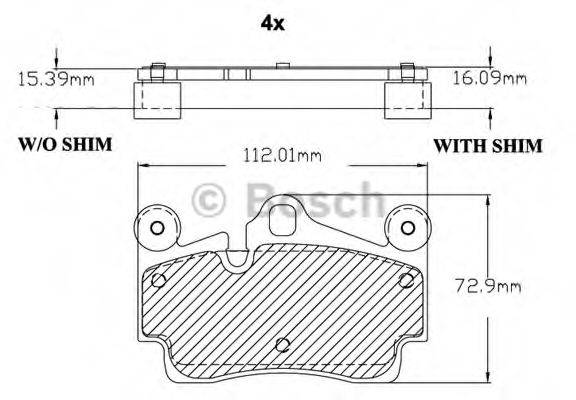 BOSCH F03B150124 Комплект тормозных колодок, дисковый тормоз