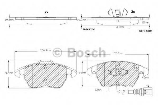 BOSCH F03B150155 Комплект тормозных колодок, дисковый тормоз