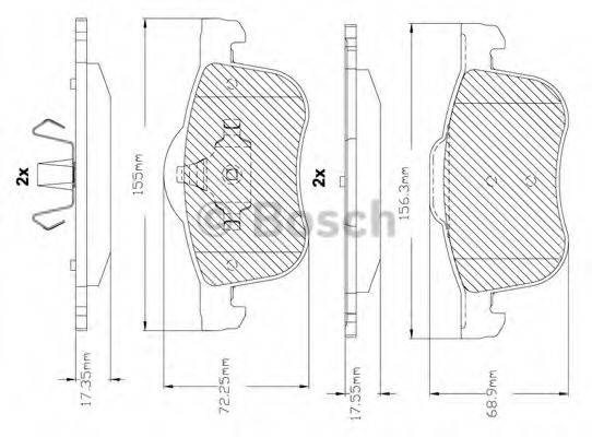 BOSCH F03B150290 Комплект тормозных колодок, дисковый тормоз