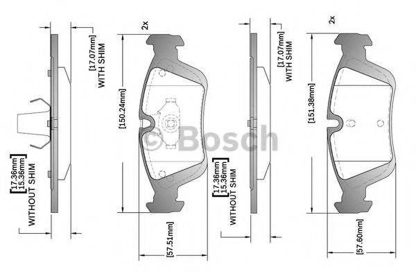 BOSCH F03B150287 Комплект тормозных колодок, дисковый тормоз