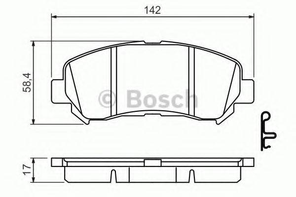 BOSCH 0986494501 Комплект тормозных колодок, дисковый тормоз