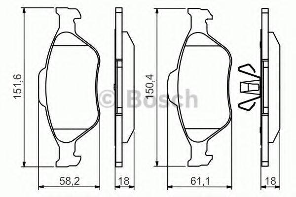 BOSCH 0986494512 Комплект тормозных колодок, дисковый тормоз