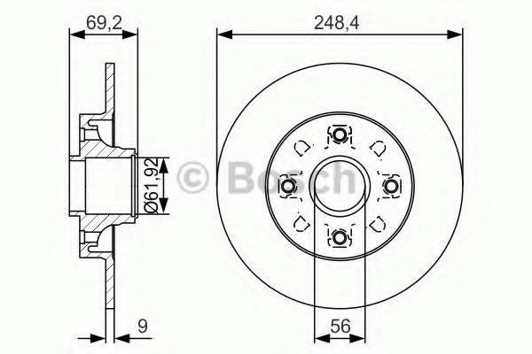 BOSCH 0986479S43 Тормозной диск