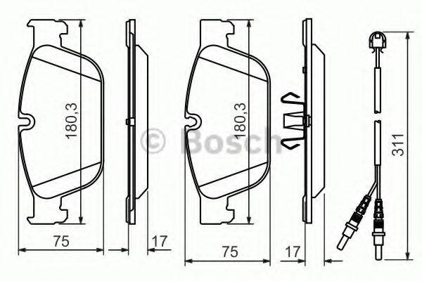 BOSCH 0986494526 Комплект тормозных колодок, дисковый тормоз