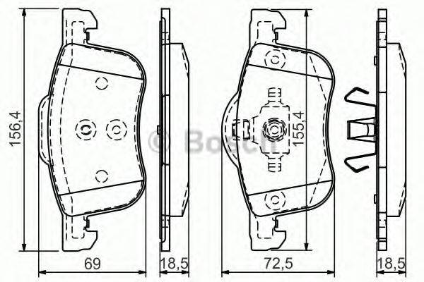 BOSCH 0986495061 Комплект тормозных колодок, дисковый тормоз