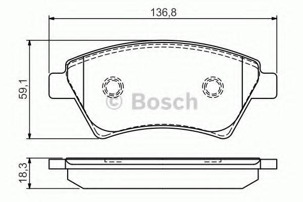 BOSCH 0986495071 Комплект тормозных колодок, дисковый тормоз