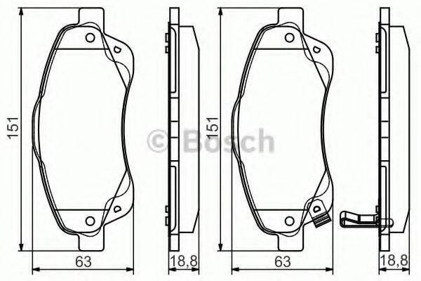 BOSCH 0986495083 Комплект тормозных колодок, дисковый тормоз