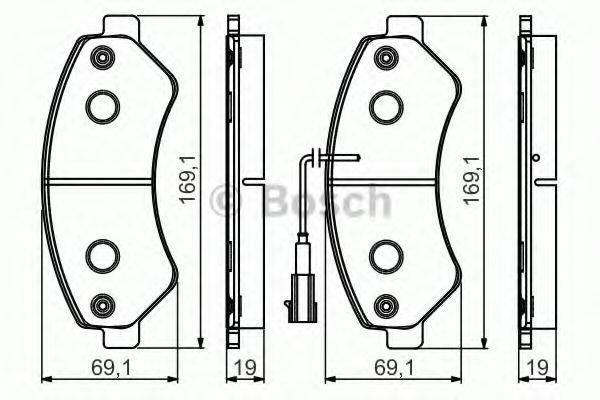 BOSCH 0986495095 Комплект тормозных колодок, дисковый тормоз