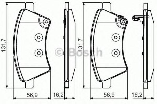 BOSCH 0986495101 Комплект тормозных колодок, дисковый тормоз