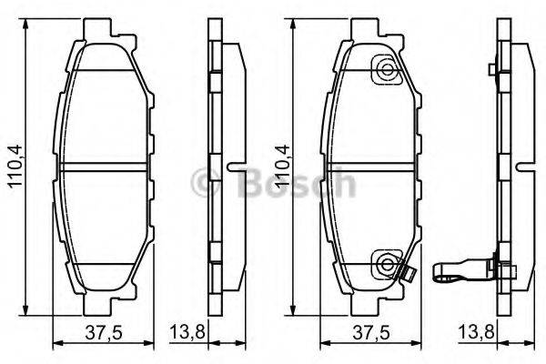 BOSCH 0986495119 Комплект тормозных колодок, дисковый тормоз