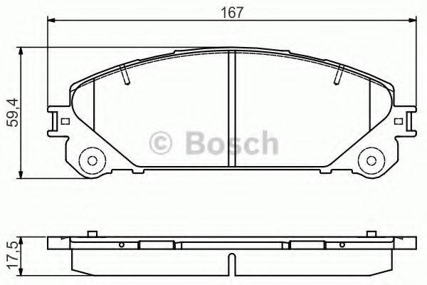 BOSCH 0986495169 Комплект тормозных колодок, дисковый тормоз