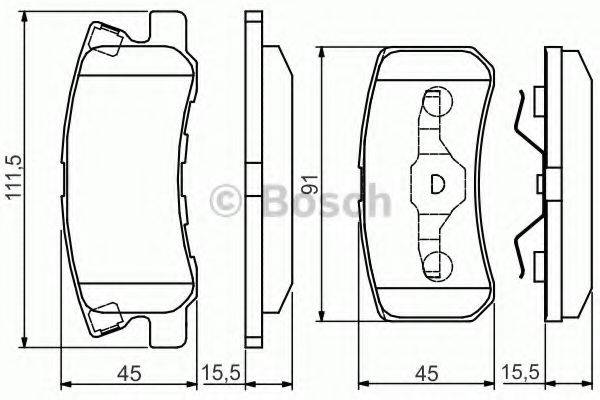 BOSCH 0986495172 Комплект тормозных колодок, дисковый тормоз