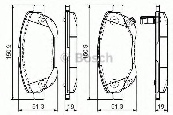 BOSCH 0986TB3151 Комплект тормозных колодок, дисковый тормоз