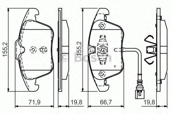 BOSCH 0986TB3154 Комплект тормозных колодок, дисковый тормоз