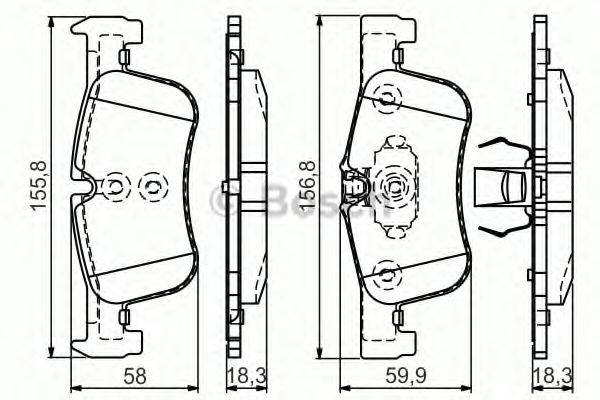 BOSCH 0986TB3157 Комплект тормозных колодок, дисковый тормоз