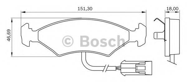 BOSCH 0986BB0001 Комплект тормозных колодок, дисковый тормоз