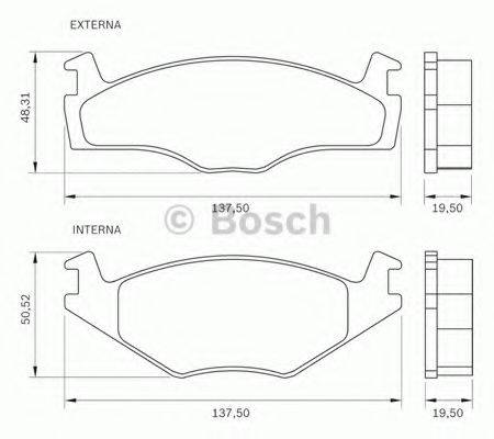 BOSCH 0986BB0045 Комплект тормозных колодок, дисковый тормоз