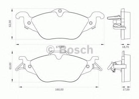 BOSCH 0986BB0108 Комплект тормозных колодок, дисковый тормоз