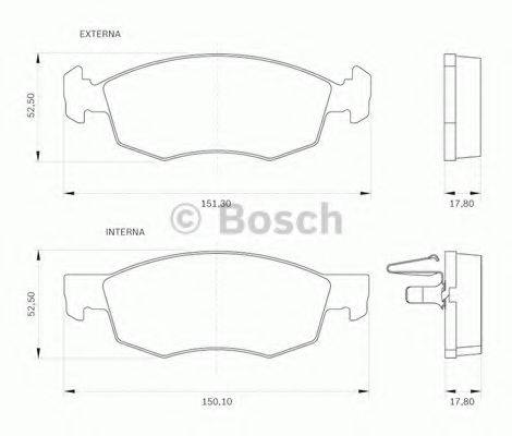 BOSCH 0986BB0250 Комплект тормозных колодок, дисковый тормоз