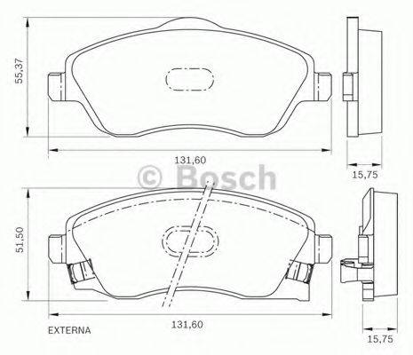 BOSCH 0986BB0270 Комплект тормозных колодок, дисковый тормоз