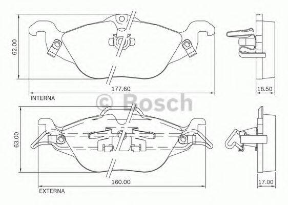 BOSCH 0986BB0713 Комплект тормозных колодок, дисковый тормоз