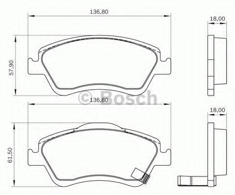 BOSCH 0986BB0776 Комплект тормозных колодок, дисковый тормоз