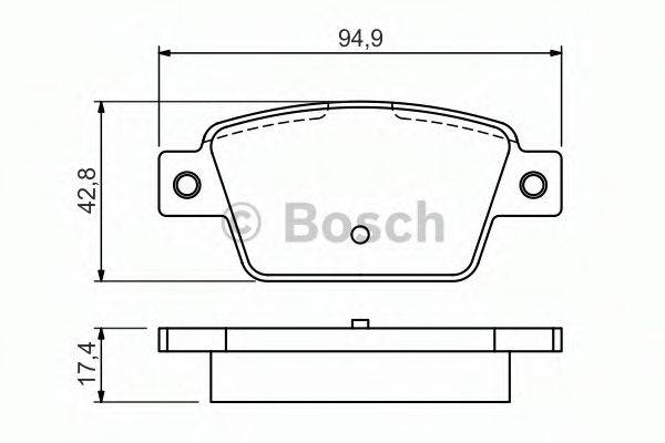 BOSCH 0986494536 Комплект тормозных колодок, дисковый тормоз