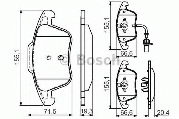 BOSCH 0986494538 Комплект тормозных колодок, дисковый тормоз