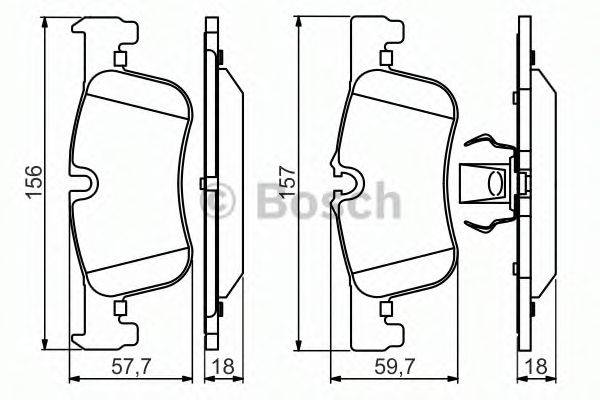 BOSCH 0986494561 Комплект тормозных колодок, дисковый тормоз