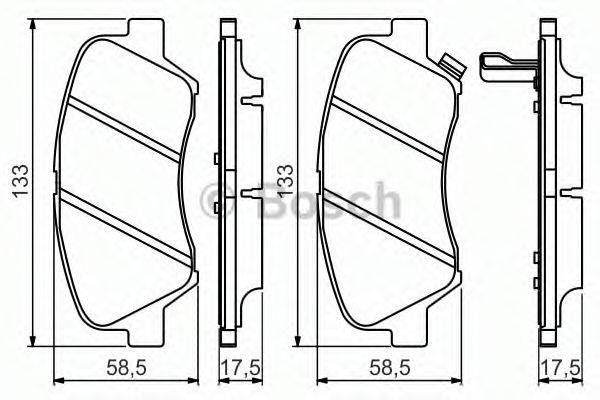 BOSCH 0986494563 Комплект тормозных колодок, дисковый тормоз