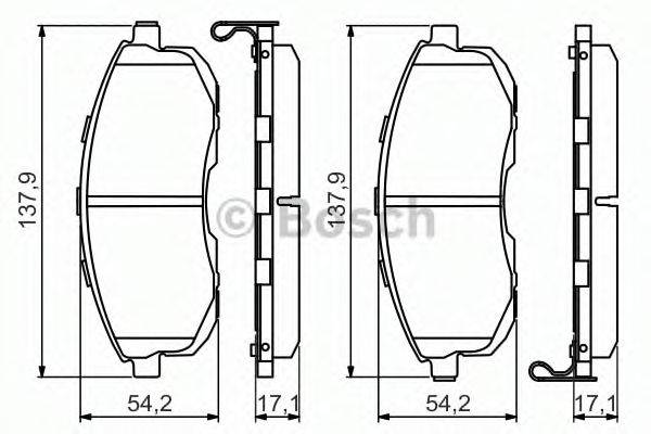 BOSCH 0986494572 Комплект тормозных колодок, дисковый тормоз