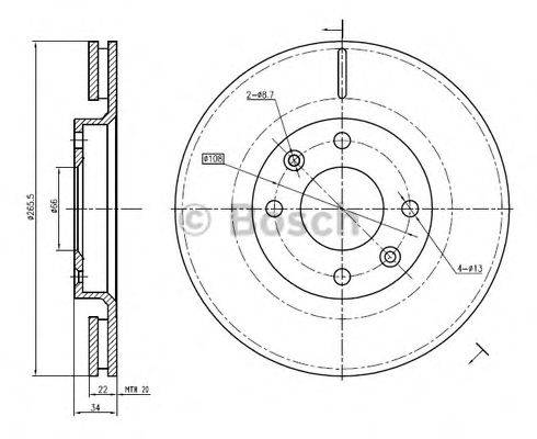 BOSCH 0986BB4300 Тормозной диск