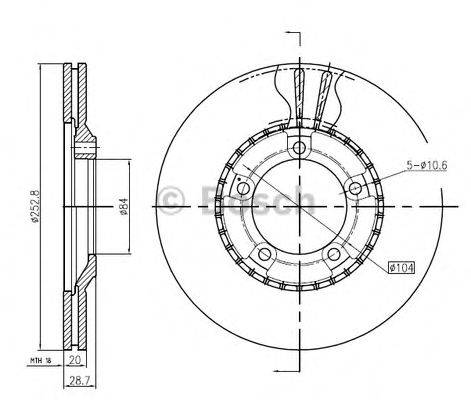 BOSCH 0986BB4312 Тормозной диск