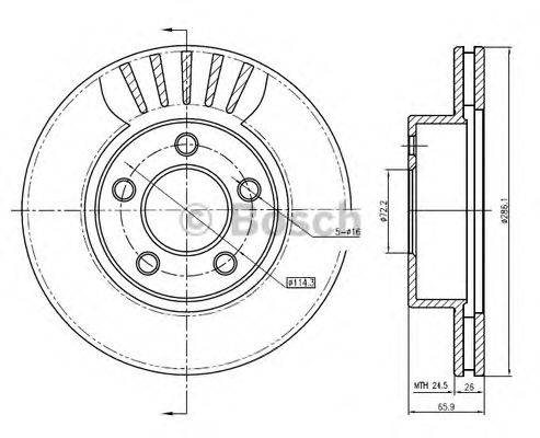 BOSCH 0986BB4336 Тормозной диск