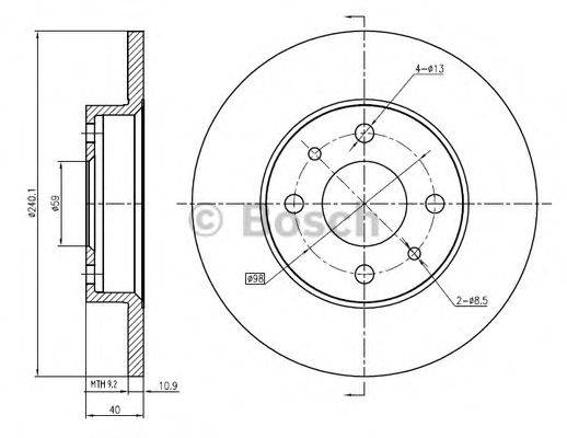 BOSCH 0986BB4351 Тормозной диск