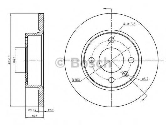 BOSCH 0986BB4356 Тормозной диск