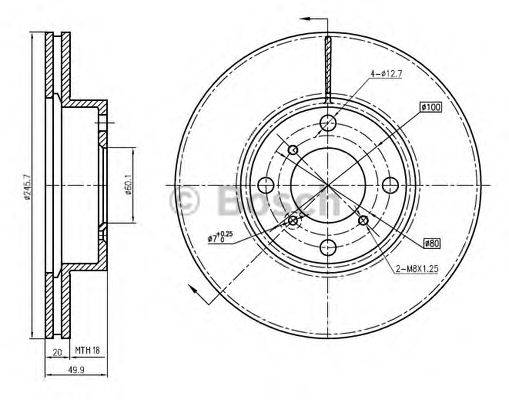 BOSCH 0986BB4362 Тормозной диск