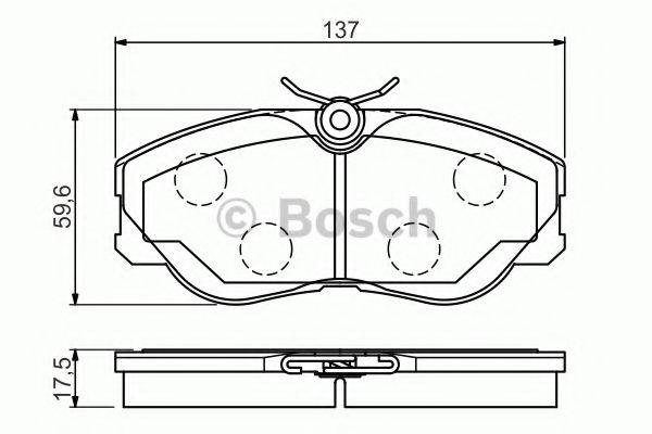 BOSCH 0986494545 Комплект тормозных колодок, дисковый тормоз