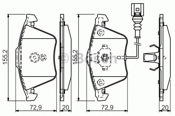 BOSCH 0986494550 Комплект тормозных колодок, дисковый тормоз