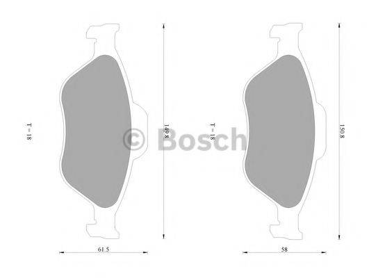 BOSCH 0986AB1060 Комплект тормозных колодок, дисковый тормоз