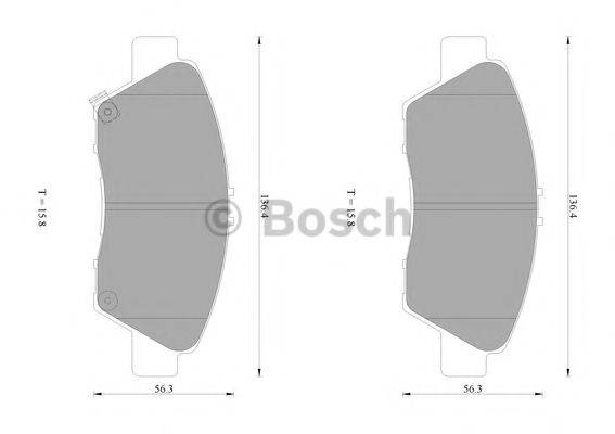 BOSCH 0986AB1078 Комплект тормозных колодок, дисковый тормоз