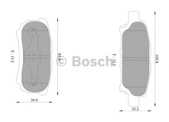 BOSCH 0986AB1401 Комплект тормозных колодок, дисковый тормоз