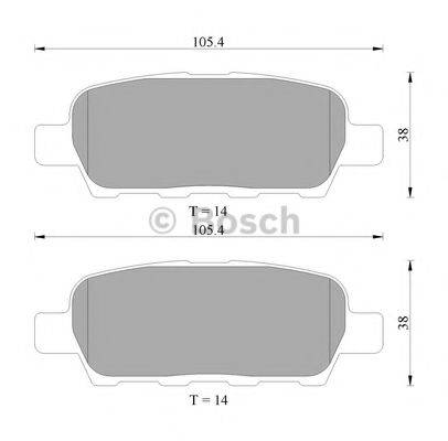 BOSCH 0986AB1403 Комплект тормозных колодок, дисковый тормоз