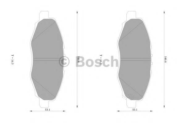 BOSCH 0986AB1405 Комплект тормозных колодок, дисковый тормоз