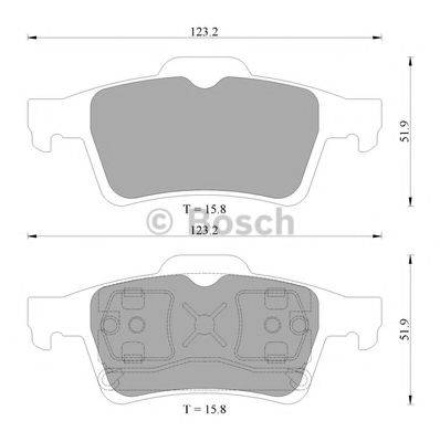 BOSCH 0986AB1444 Комплект тормозных колодок, дисковый тормоз