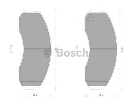 BOSCH 0986AB1464 Комплект тормозных колодок, дисковый тормоз