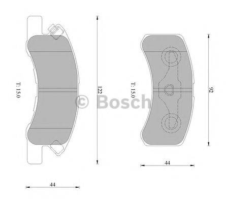 BOSCH 0986AB1467 Комплект тормозных колодок, дисковый тормоз