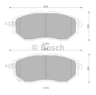 BOSCH 0986AB1473 Комплект тормозных колодок, дисковый тормоз