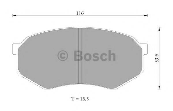 BOSCH 0986AB2016 Комплект тормозных колодок, дисковый тормоз